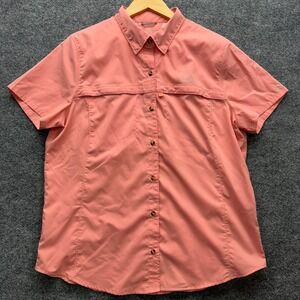 LL Bean Shirt Women's Size L Regular Coral Short Sleeve UPF 50 Sun Protection